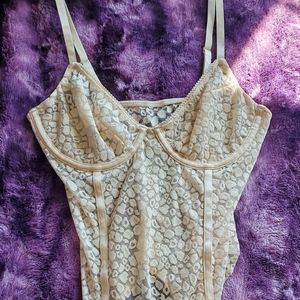 Forever 21 Champagne Bodysuit. Size Small